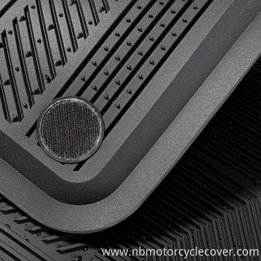 Non-Slip All Season Car Floor Mats, Flexible Rubber, Black